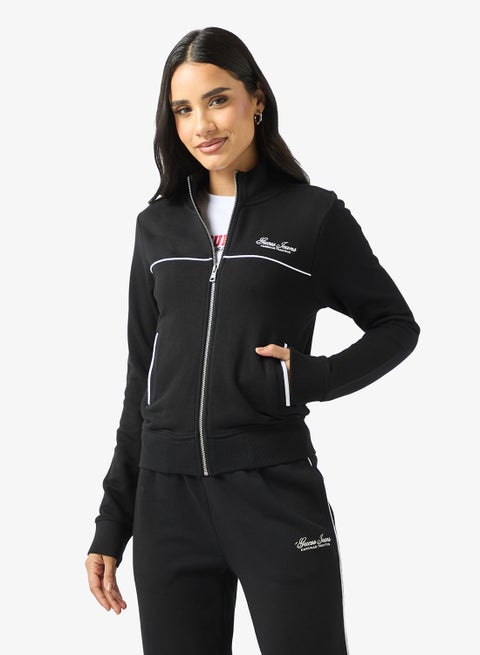 Logo Detail Zip Through Sweatshirt