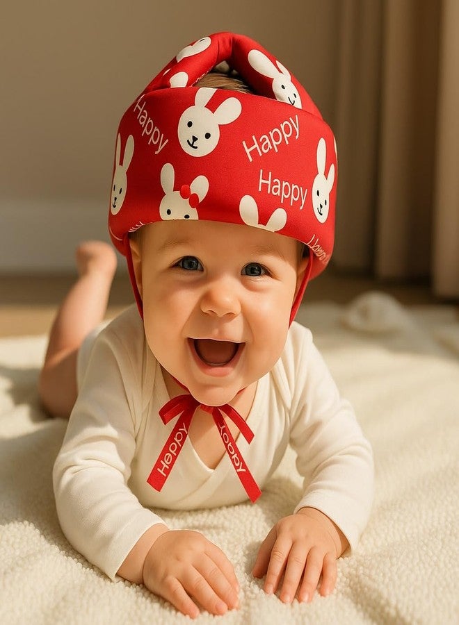 S-SQUARE Baby Helmet for Crawling Baby Head Protector - Head Protection for Infant tolder Baby Walking and Soft Cushion Safety Headguard + Baby Silicon Fruit Feeder (Red) - Image 4