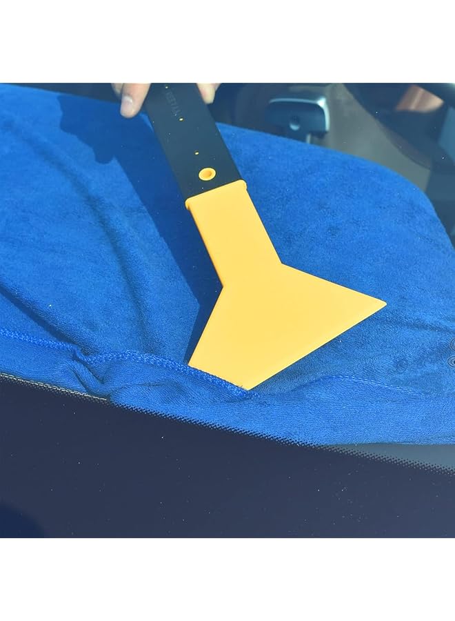 إيروريكس أداة مكشطة بلاستيكية صفراء وسوداء شديدة التحمل لتطبيق طبقة التبريد وإزالة المواد اللاصقة وتنظيف الجليد والاستخدام متعدد الأغراض، قطعة واحدة - Image 4