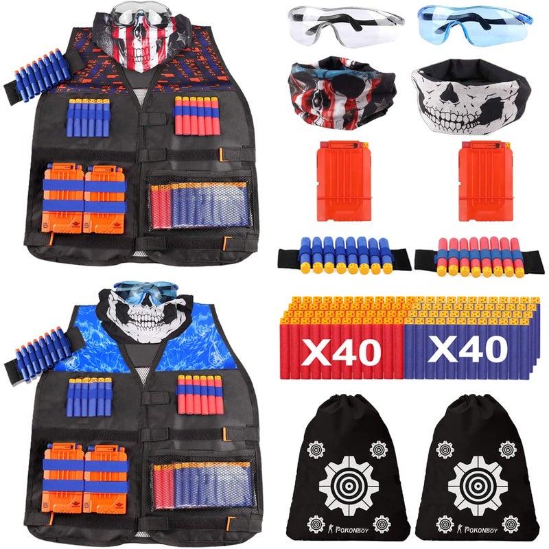 POKONBOY 2 Sets Tactical Vest Kits Compatible with Nerf Guns N-Strike Elite Series - Image 1