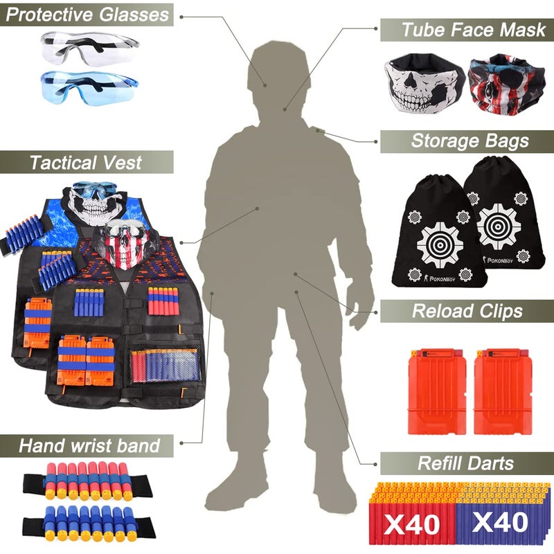 POKONBOY 2 Sets Tactical Vest Kits Compatible with Nerf Guns N-Strike Elite Series - Image 3