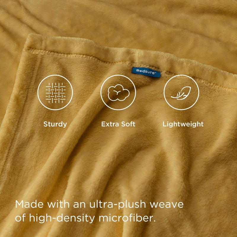 Bedsure GentleSoft Fleece Blankets King Size Gold Yellow - Bed Blanket Soft Lightweight Plush Cozy Fuzzy Luxury Microfiber, 108x90 inches - Image 4