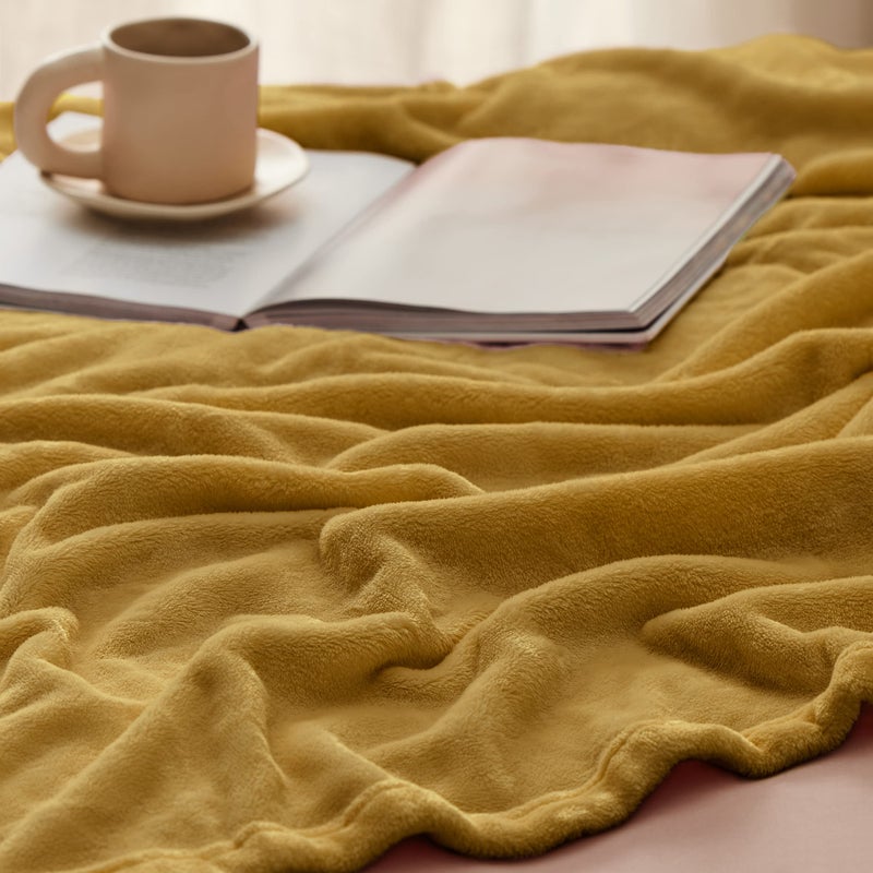 Bedsure GentleSoft Fleece Blankets King Size Gold Yellow - Bed Blanket Soft Lightweight Plush Cozy Fuzzy Luxury Microfiber, 108x90 inches - Image 5