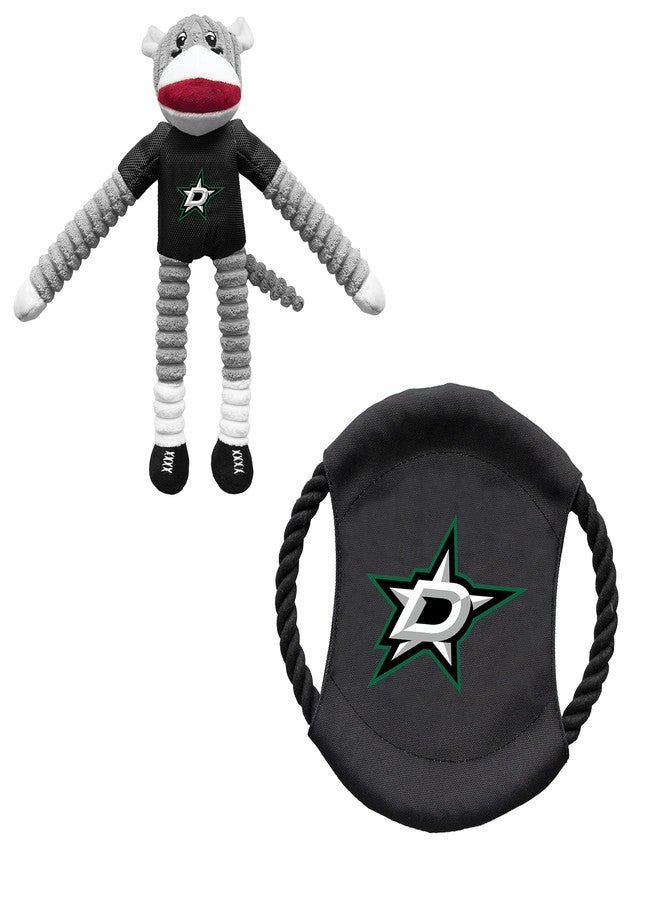 ليتل إيرث مجموعة ألعاب Littlearth NHL Dallas Stars المكونة من قرد جورب وقرص طائر، لون الفريق، مقاس واحد - Image 1