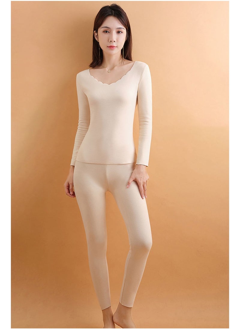 TAPIT - V-neck Thermal Underwear Women Ultra-Soft Long Johns Set Ultra Thin Base Layer Skiing Winter Warm Top & Bottom Cold Weather Base Layer Top and Leggings Bottom Winter Set - Image 1
