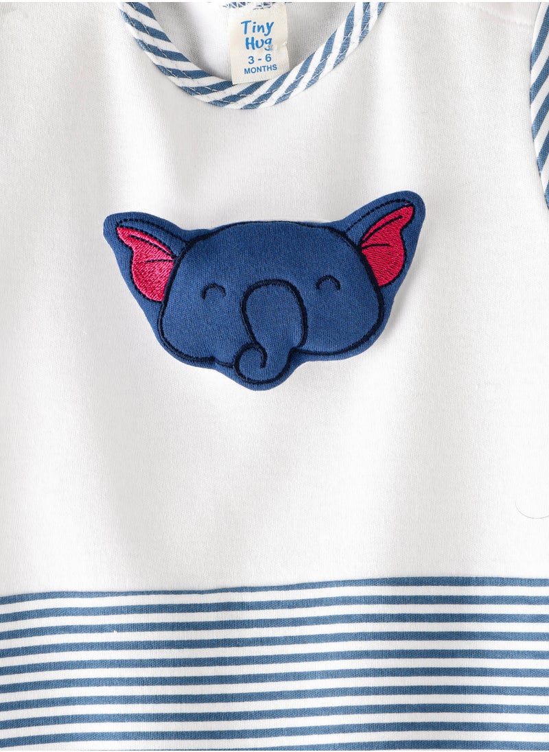 Tiny Hug Sleepsuit of Cotton for Boys, Soft and Comfortable Cotton, Perfect for Everyday Wear and Easy Diaper Changes  - Image 3