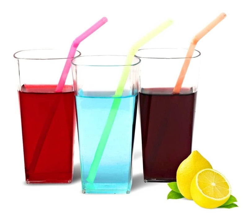 AKX Stylish Unbreakable Plastic Water Juice Drinking Glass Set Pack of 6 300ml Transparent Ideal for Water Beer Milk Soda and More - Image 2