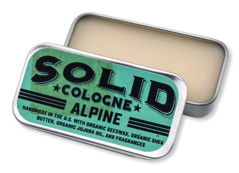 Solid Cologne  Alpine Scent  Mens PocketSize Fragrance  25 oz Tin
