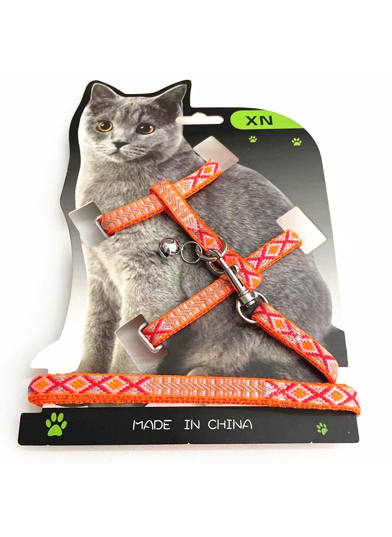 Generic 1 x 5 pcs Summer Vest Fairy Cat Harness Leash Orange 