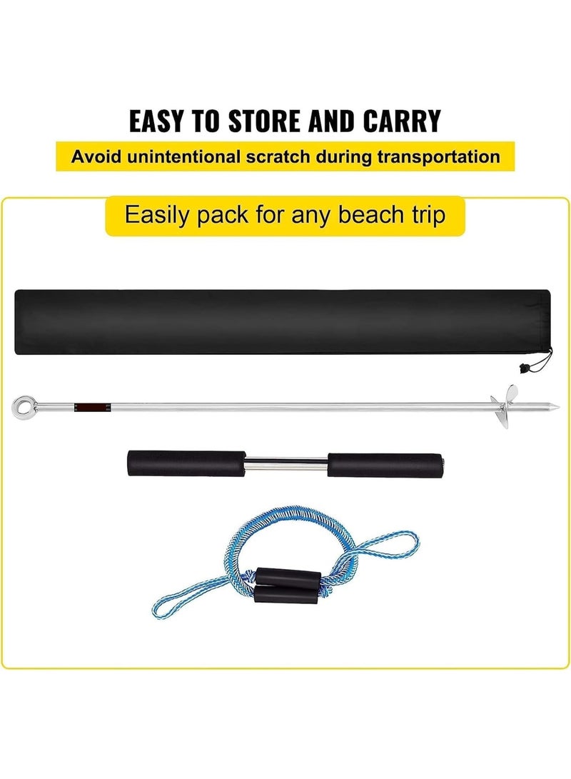 Generic Sand Anchor, Auger to The Beach and Sandbar, 316 Stainless Steel Screw Anchor w/Removable Handle, Bungee Line & Carry Bag, for Jet Ski PWC Pontoon Kayak  - Image 4