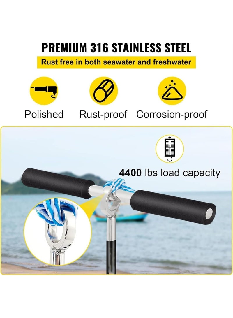 Generic Sand Anchor, Auger to The Beach and Sandbar, 316 Stainless Steel Screw Anchor w/Removable Handle, Bungee Line & Carry Bag, for Jet Ski PWC Pontoon Kayak  - Image 5