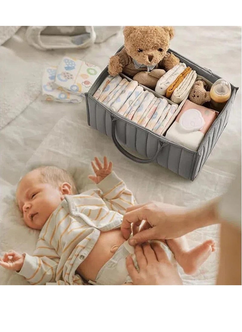 Gonice Baby Diaper Caddy Organizer, Baby Storage Basket for Diapers and Baby Wipes,Versatile Storage Basket Perfect for Baby Showers,Nursery Diaper Organizer for Newborn Boy and Girl (Grey)  - Image 4