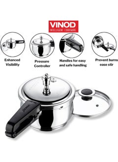 VINOD Splendid Plus 18/8 Stainless Steel Pressure Cooker Outer Lid 2.5 Litre  - Image 5