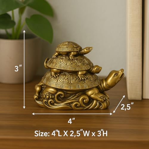 Betterdecor Feng Shui Three TiersTortoise (Three Generations Turtle) Statue Home Decor for Healthy Longevity - Image 3