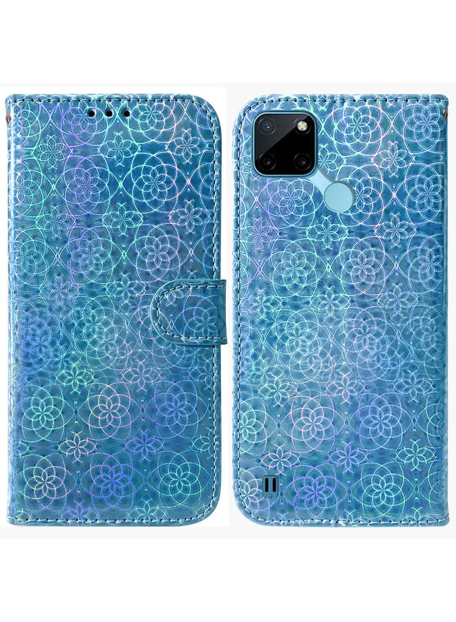 اس-توب جراب لهاتف OPPO Realme C21Y جراب هاتف جلدي ملون بإبزيم مغناطيسي - Image 1