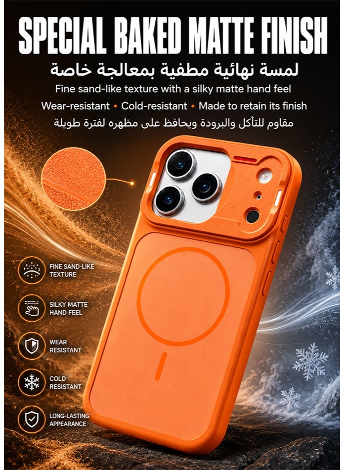 صوت واضح غطاء حماية لهاتف آيفون ۱۷ برو ماكس، برتقالي اللون، متوافق مع تقنية ماج سيف، مقاوم للصدمات، بظهر ناعم غير لامع وشفاف، وحماية بارزة للكاميرا، وفتحات دقيقة للاستخدام اليومي (برتقالي) - Image 3