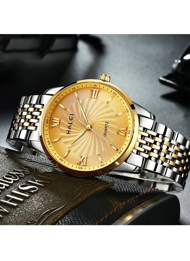 HALEI - HALEI Harley Stainless Steel Couple Pair Quartz Watches, Exquisite Small Square Dial, Simple Korean Style Design - Image 1