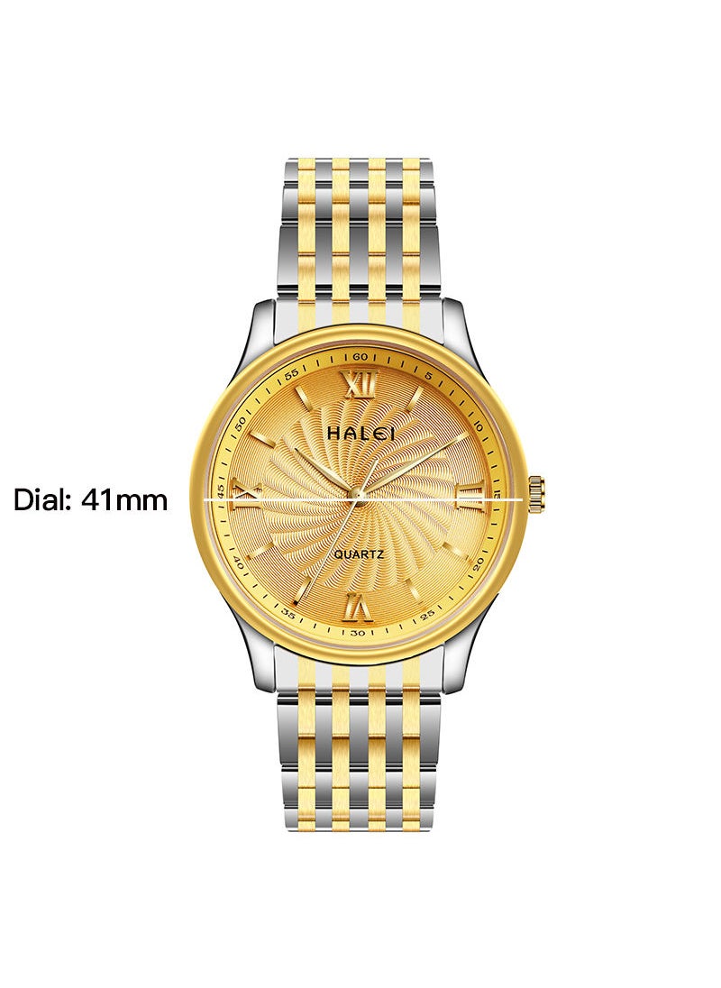 HALEI - HALEI Harley Stainless Steel Couple Pair Quartz Watches, Exquisite Small Square Dial, Simple Korean Style Design - Image 1