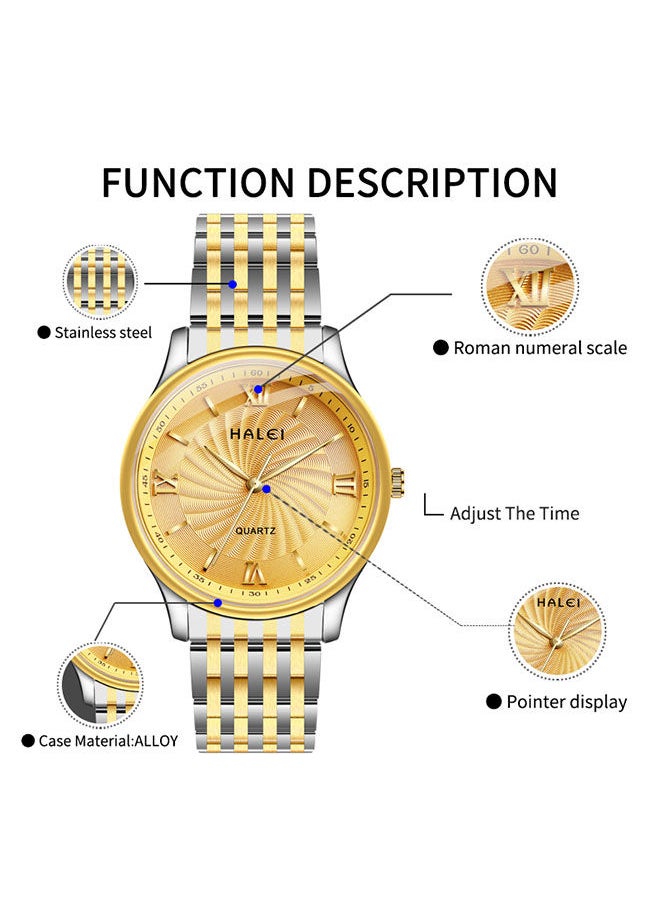 HALEI - HALEI Harley Stainless Steel Couple Pair Quartz Watches, Exquisite Small Square Dial, Simple Korean Style Design - Image 1