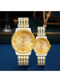 HALEI Harley Stainless Steel Couple Pair Quartz Watches, Exquisite Small Square Dial, Simple Korean Style Design