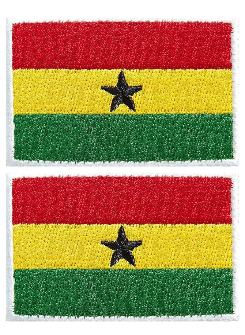 Generic Pack of 2pcs Embroidered Flag Patches - Perfect for Jackets - Backpackers - Travelers - Uniforms - Jeans and Hats - Tactical Embroidered Patches  - Image 1