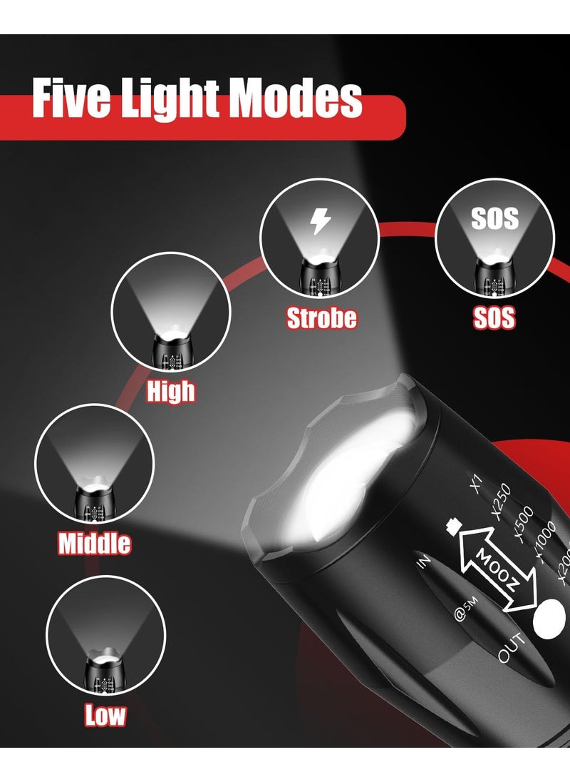 Victoper Torch 2 Pack 2000 Lumens HighPerformance Tactical Torch Lights with 5 Modes Waterproof Zoomable Flashlight for Outdoor Activities Camping Essentials