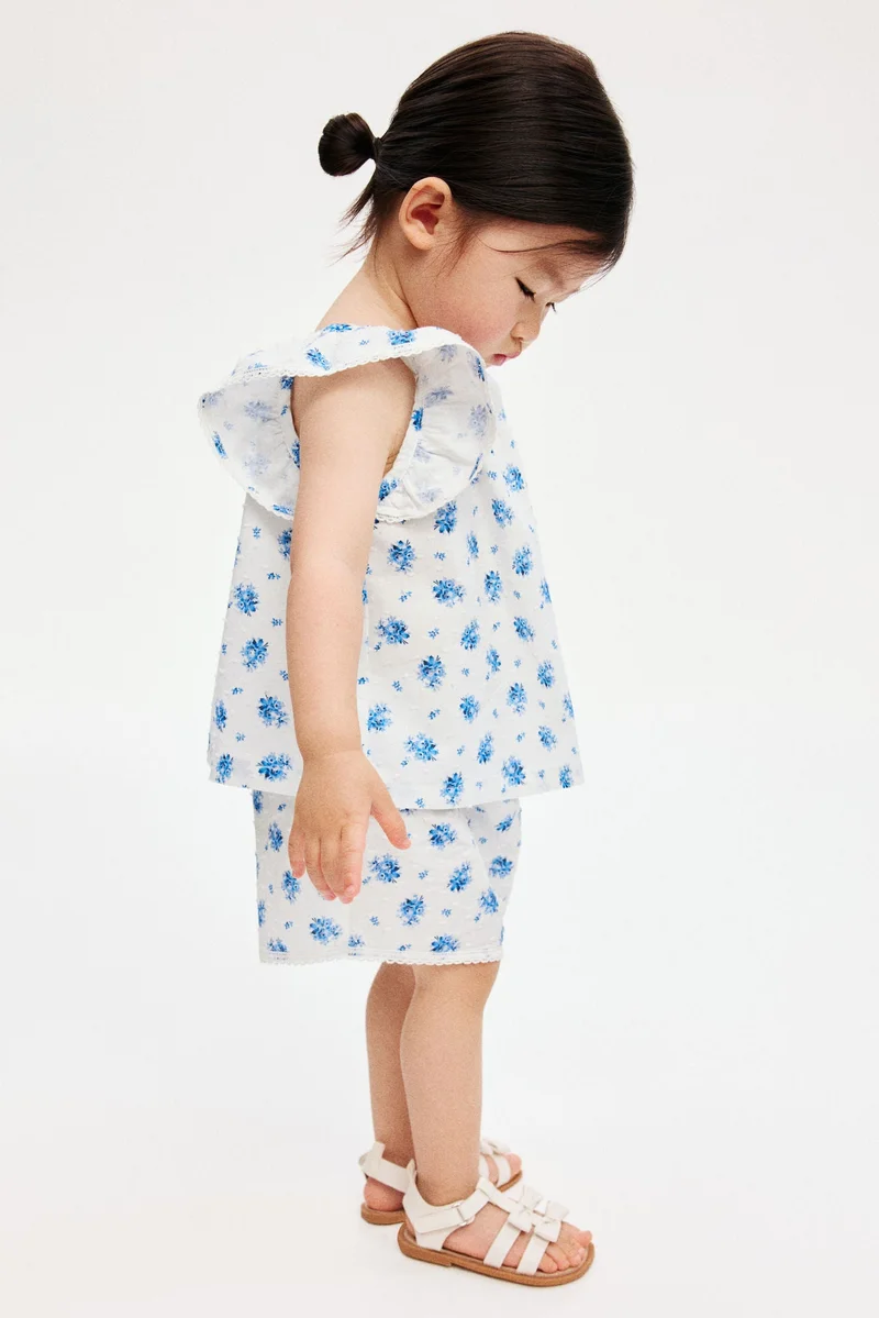H&M 2-piece floral-print plumeti set