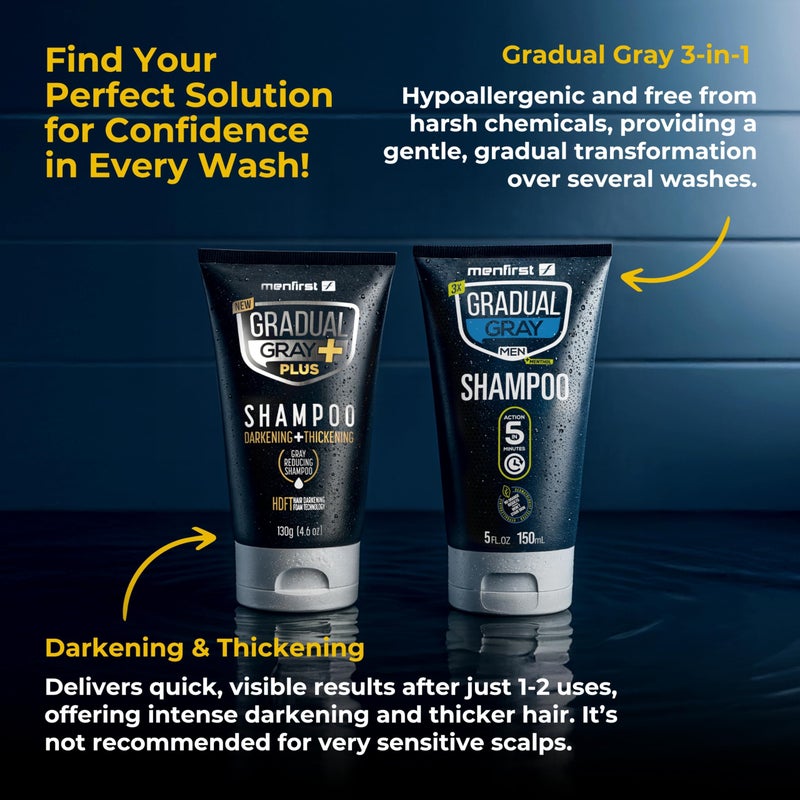MENFIRST Gray Hair Darkening Shampoo - Gradual Hair Color for Gray Coverage, Hypoallergenic & Chemical-Free, Dark Shades - Image 5