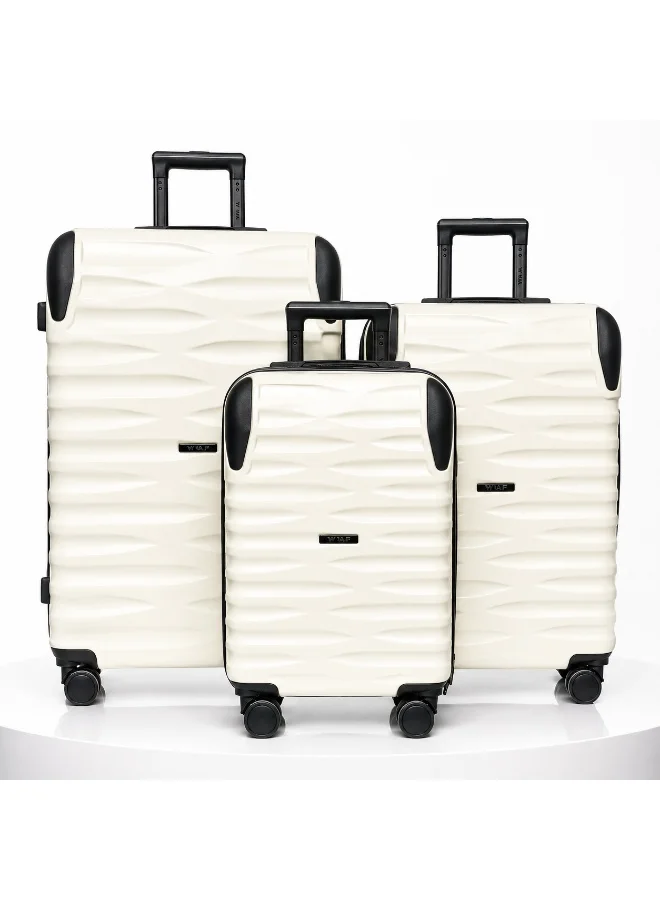 WAF WAF Panda Premium 3-Piece Luggage Set 20/24/28 Inch Fiber+PC Hard Shell Suitcase with TSA Lock & 360° Spinner Wheels – Lightweight Luxury Travel Trolley Bags for Cabin & Check-In | Stylish Travel Luggage Set KSA