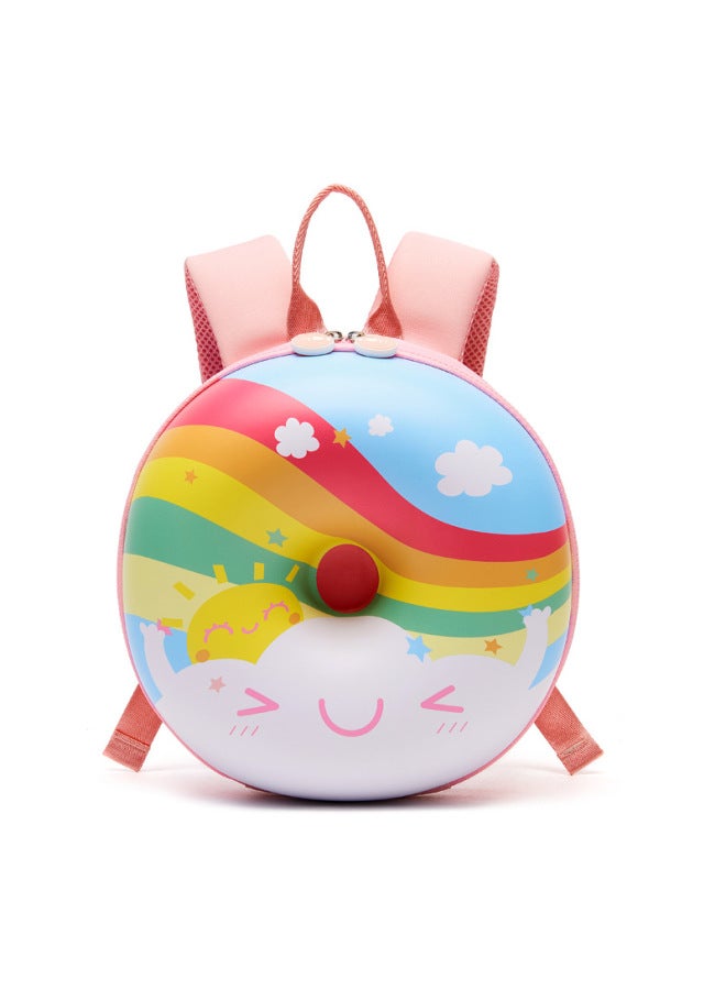 Children's Bag Girls Children's Shoulder Back 2-8 Years Old Boys And Girls Cute Cartoon Hard Shell Schoolbag Spot Logo Wholesale-Color:Cloud Donut Backpack-Pink - Image 1