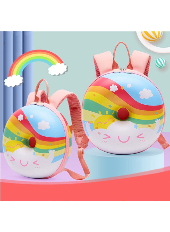 Children's Bag Girls Children's Shoulder Back 2-8 Years Old Boys And Girls Cute Cartoon Hard Shell Schoolbag Spot Logo Wholesale-Color:Cloud Donut Backpack-Pink - Image 3