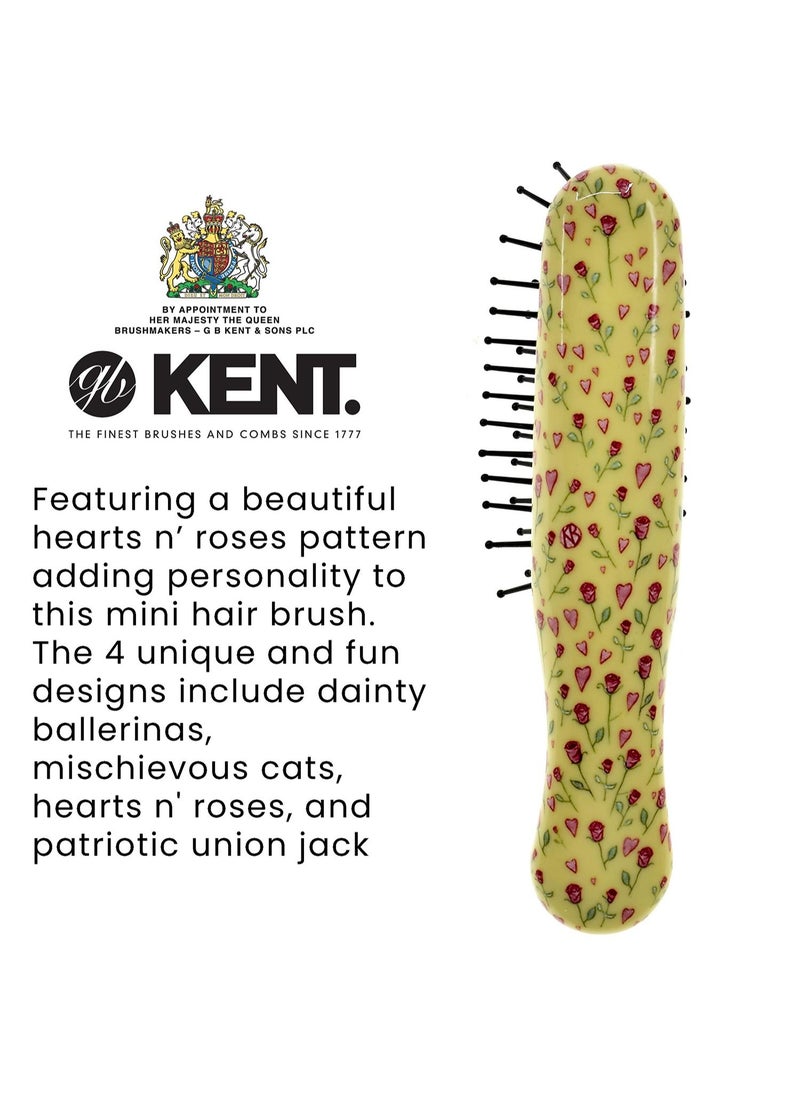 Kent Brushes ARTH1 Hearts N' Roses Pattern Pocket Sized Baby Kids Hair Brush  - Image 5