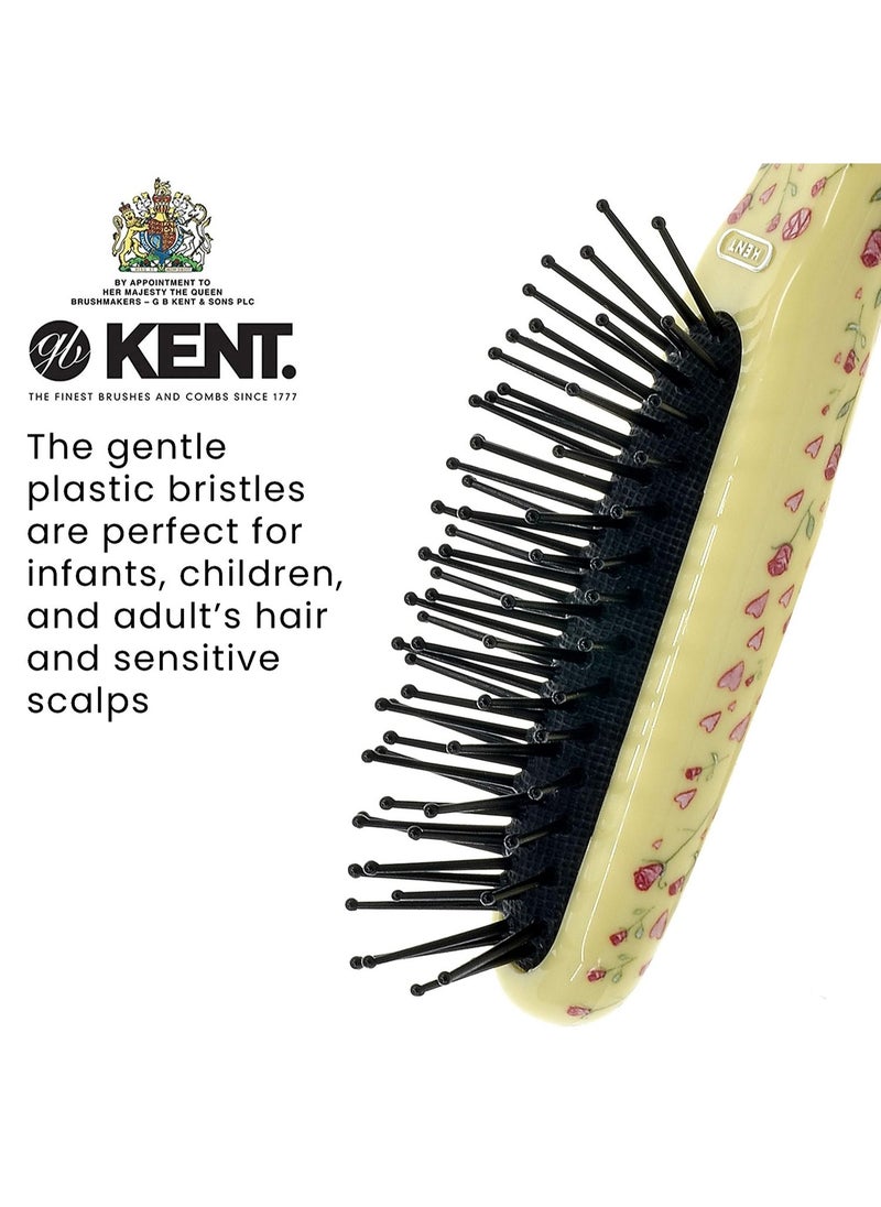 Kent Brushes ARTH1 Hearts N' Roses Pattern Pocket Sized Baby Kids Hair Brush  - Image 2
