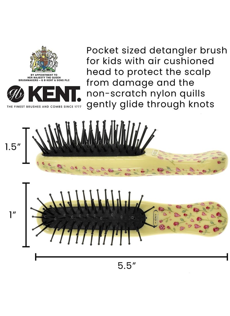 Kent Brushes ARTH1 Hearts N' Roses Pattern Pocket Sized Baby Kids Hair Brush  - Image 3