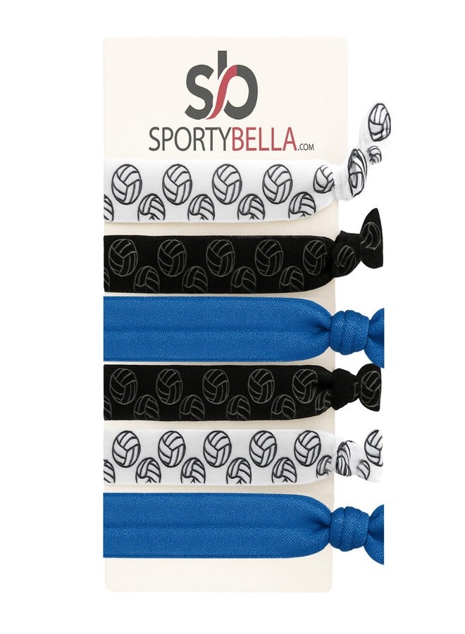 Sportybella Volleyball Hair Ties Set, Blue No Crease Hair Elastics, Volleyball Accessories for Players, Teams & Gifts - Image 1