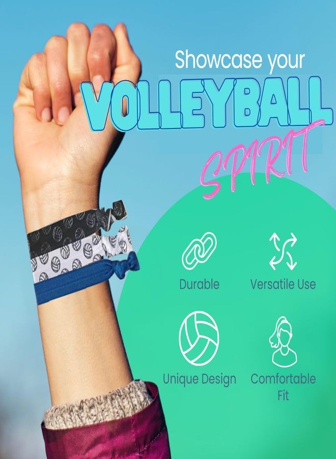 Sportybella Volleyball Hair Ties Set, Blue No Crease Hair Elastics, Volleyball Accessories for Players, Teams & Gifts - Image 4