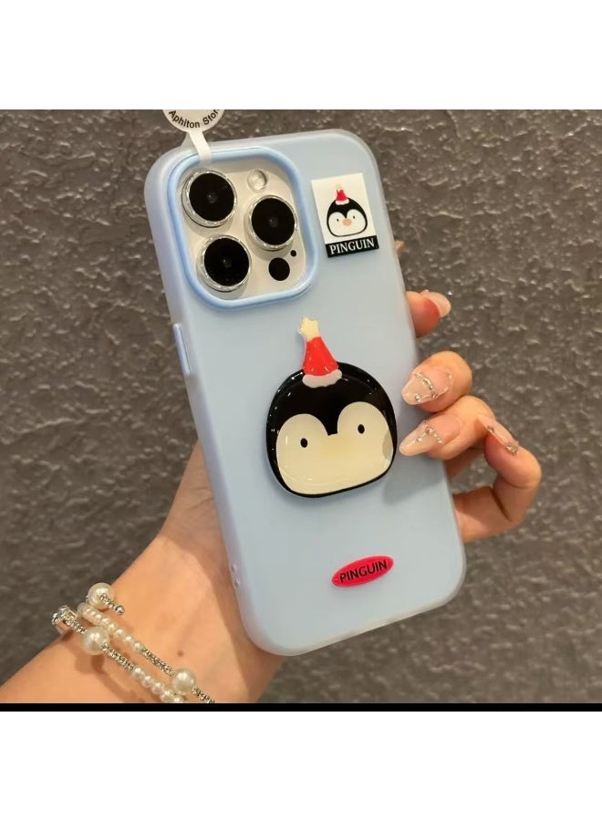 NIBEMINENT Hat Animal Protective TPU Case Cover For iPhone 16, Blue