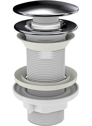 Izyapi Klick Klack Overflow-Free Press-to-Open Metal Sink Siphon