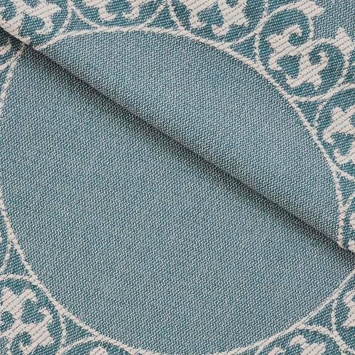 SUPERIOR Cotton Blend Bedspread Set, Includes Oversized Bedspread and 2 Matching Pillow Shams, Light Weight Blanket, Jacquard Vintage Floral Mandala, Lyron Collection - King, Cerulean Blue - Image 3