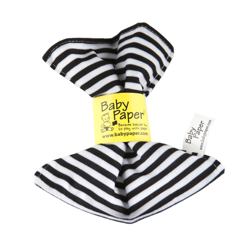 Baby Paper Original Baby Paper - Crinkle Teether and Sensory Toy for Babies and Infants | Black and White Stripes | Non-Toxic, Washable | Great for Baby Showers - Image 1