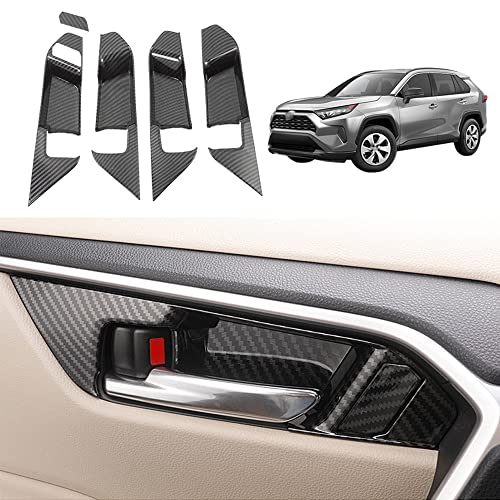 YOFAMO for RAV4 ABS Carbon Fiber Grain Inner Door Bowl Trim Door Handle Decoration Cover for RAV4 2019 2020 2021 2022 Interior Accessories5PCS - Image 1