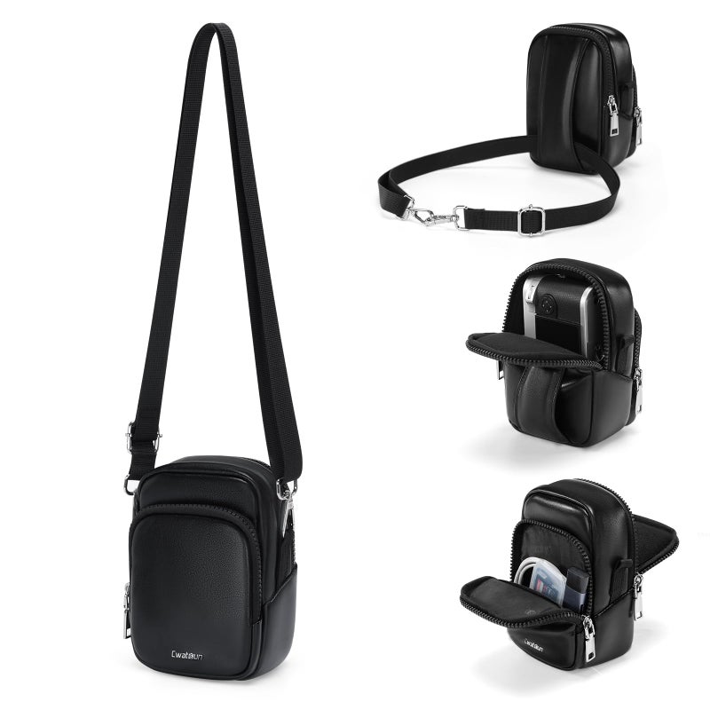 Cwatcun Mini Digital Compact Camera Sling Bag PU LeatherPortable Protective Small Crossbody Camera Case Lightweight Photography Camera waist bag for Canon Nikon Sony Fuji Digital Camera - Image 2
