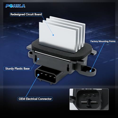 POHILA HVAC Blower Motor Fan Resistor Compatible with 2009-2014 Ford F150,Expedition,Mustang Flex Taurus Escape Mercury Lincoln MKS MKT Navigator Replaces 9L3Z-19E624-B,9L34-19E624-AC YH-1829 BL3Z-19E624-A - Image 4
