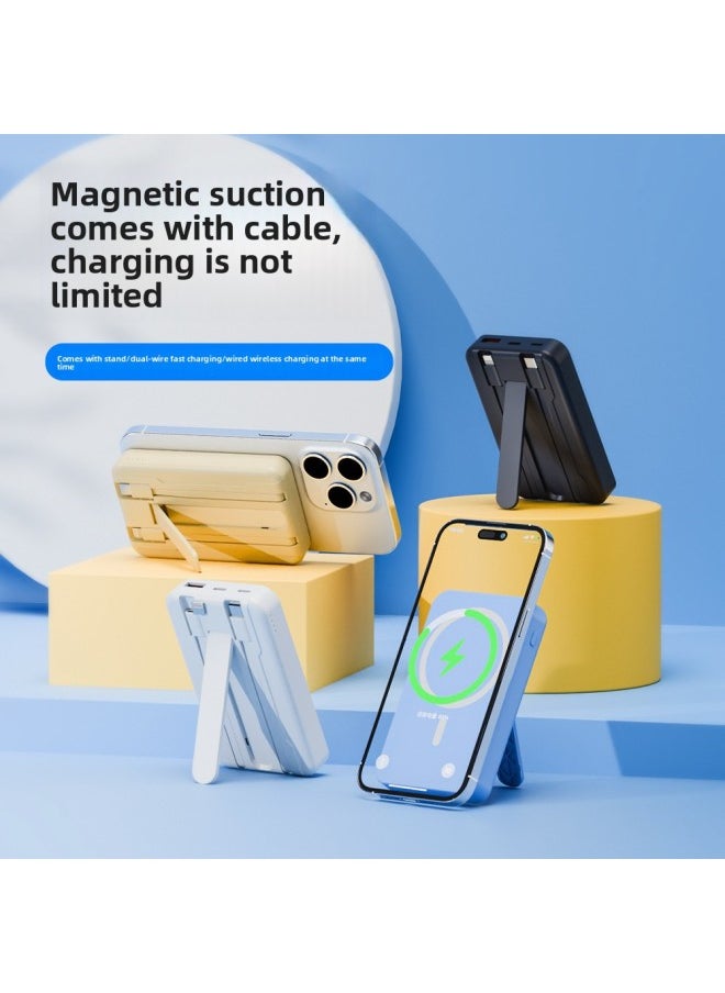 Generic Large Capacity MagSafe Magnetic Charging Treasure 10000 MA Mini Thin And Light Wireless Fast Charging Power Bank-Color:Blue Fast Charge Wireless 15W-Power Supply Capacity:Foot 10000 MA  - Image 2