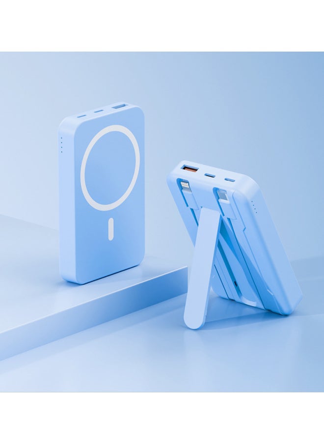 Generic Large Capacity MagSafe Magnetic Charging Treasure 10000 MA Mini Thin And Light Wireless Fast Charging Power Bank-Color:Blue Fast Charge Wireless 15W-Power Supply Capacity:Foot 10000 MA  - Image 1