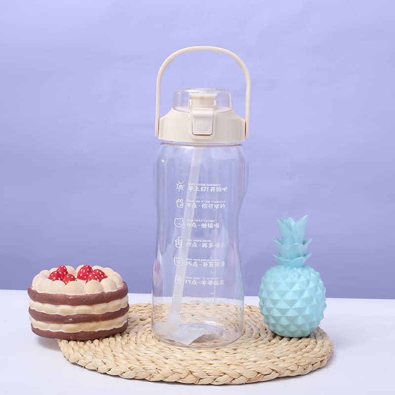 Grofilo 2L Water Bottle Motivational Water Bottle with Straw Time Marker for Gym Travel Sports Summit Collection - Image 1