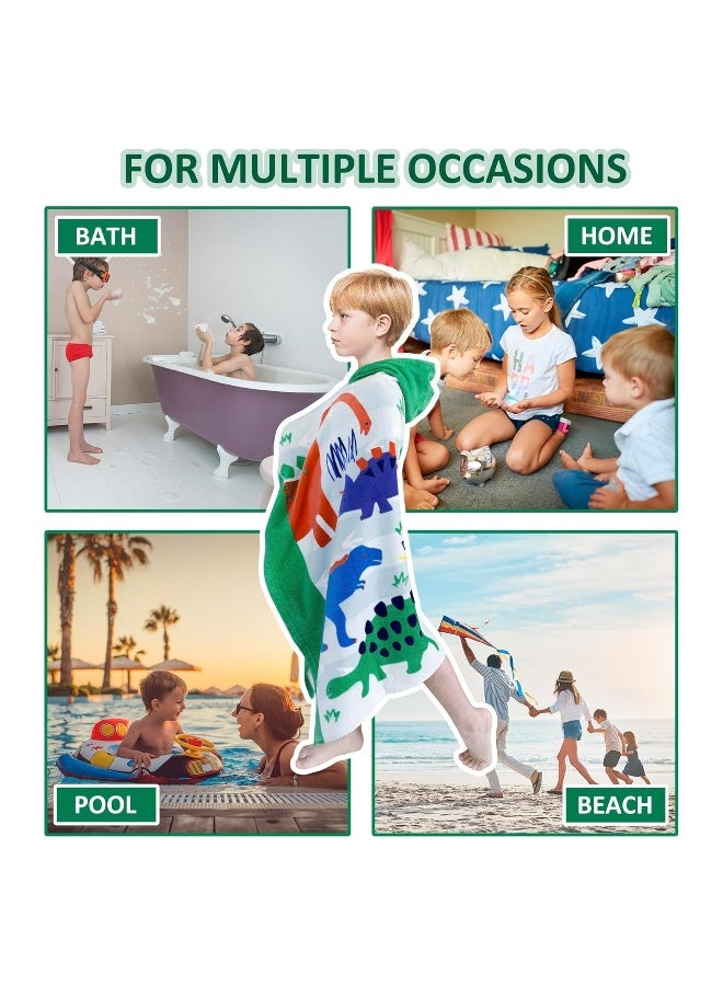 Kids Bath Towel Hooded, Cotton Kids Beach Towel, Toddler Towels With Hood Snaps, Soft Terry Poncho Towel As Pool Swim Cover Ups For Girls Boys, 30X50