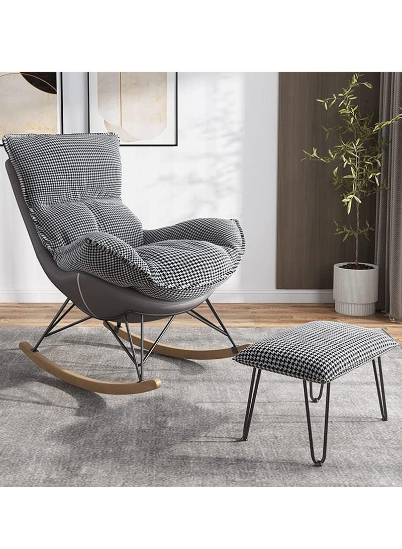 Single Recliner Sofa Rocking Chair Living Room Furniture Arm Chaise Leisure Lounge Chair Living Room Chairs with foot pedal (Grey) - Image 1