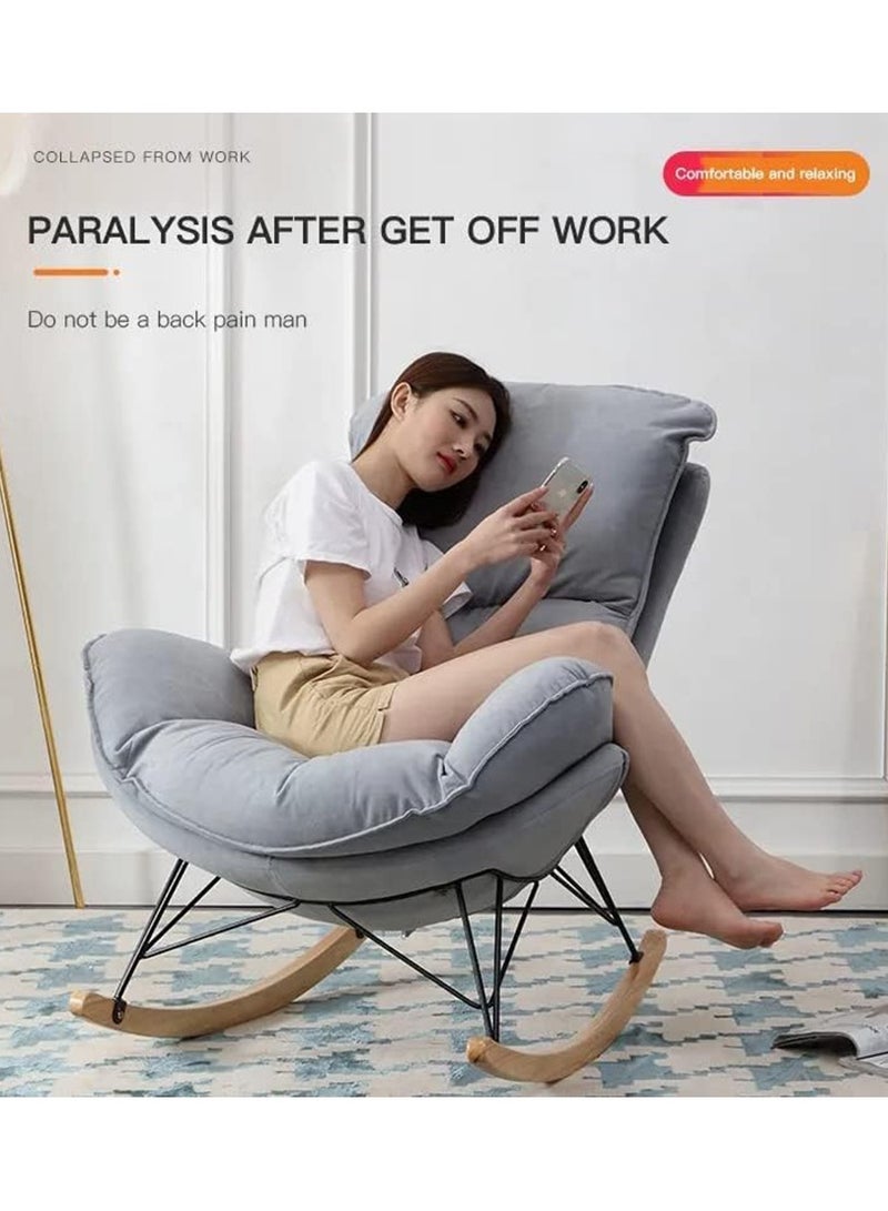 Single Recliner Sofa Rocking Chair Living Room Furniture Arm Chaise Leisure Lounge Chair Living Room Chairs with foot pedal (Grey) - Image 4