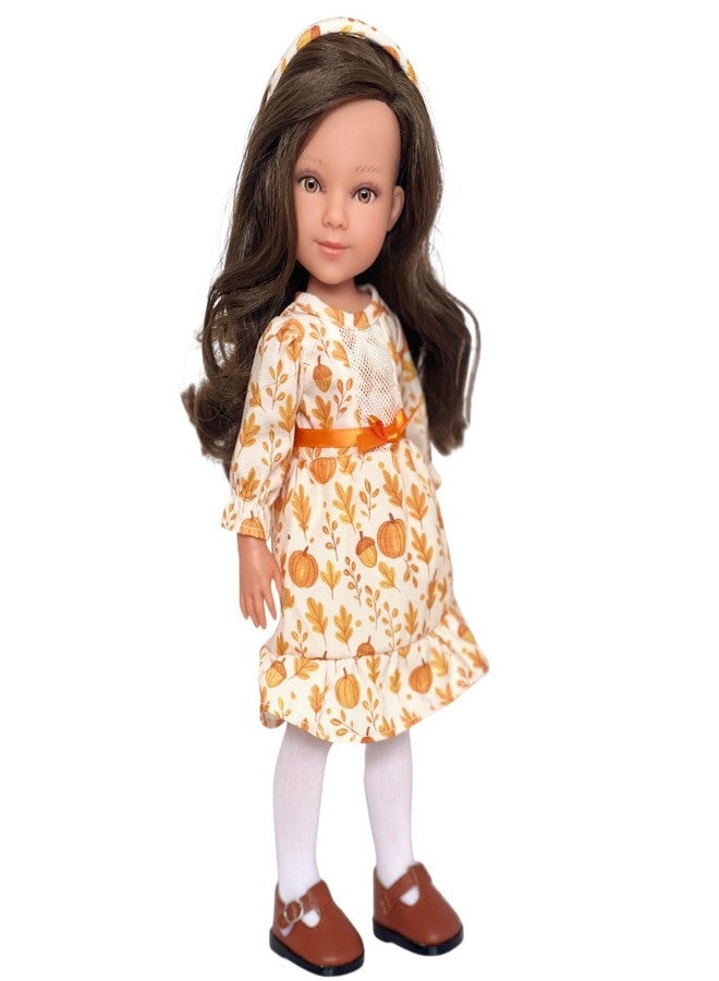 MBD Lorelei and Friends Doll Clothes - Autumn Pumpkin Dress Outfit - Fits 14-Inch Dolls - Image 3